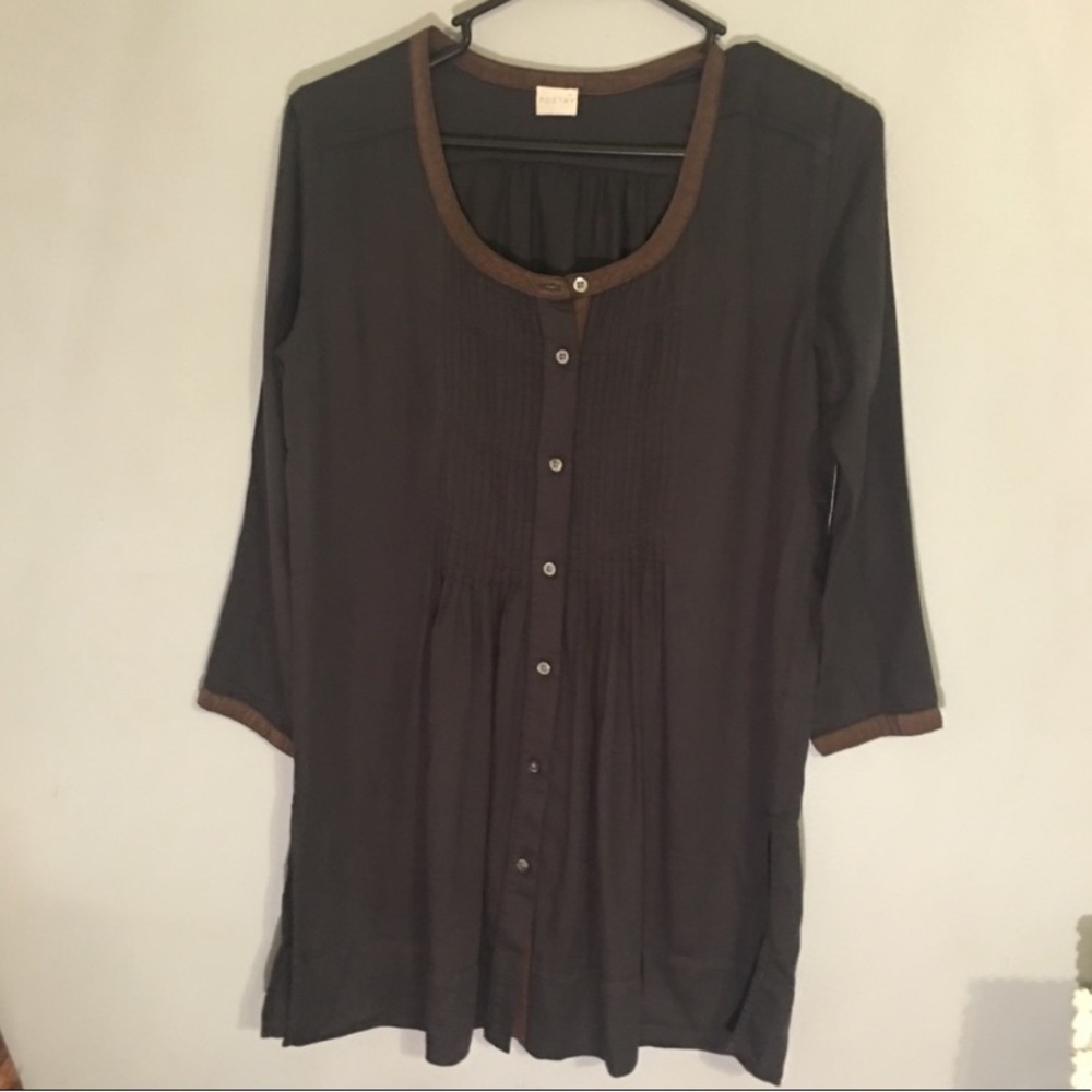 Anthropologie Poetry gray tunic shirt size 2